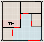 廚衛風水：廁所門面向大門。